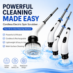 Electric Cleaning Brush (JY-6010) - 9 Heads, Cordless, Rechargeable - DESKORA