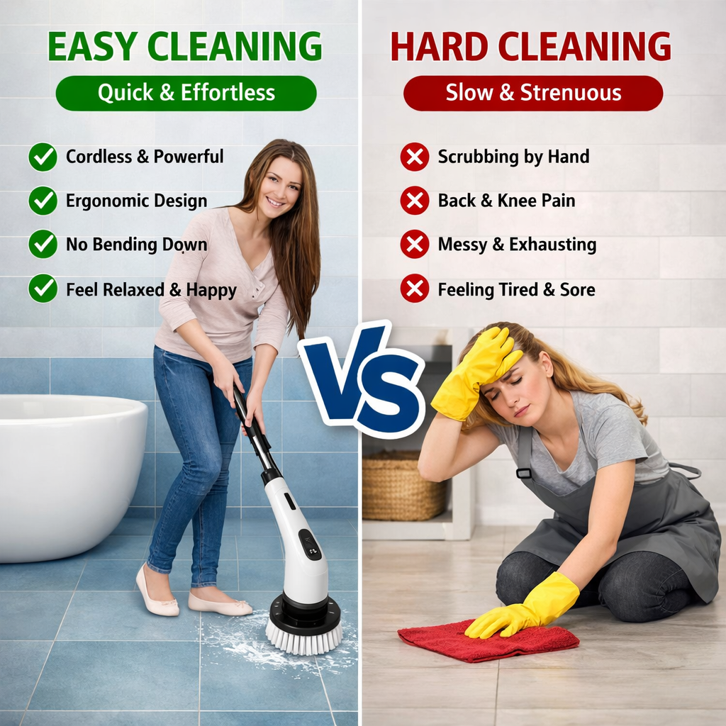 Electric Cleaning Brush (JY-6010) - 9 Heads, Cordless, Rechargeable - DESKORA