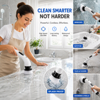 Electric Cleaning Brush (JY-6010) - 9 Heads, Cordless, Rechargeable - DESKORA